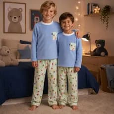 Conjunto Pijama Infantil Fleece Inverno Quentinho Ultrasoft Criança Frio Escola Sortido Menino