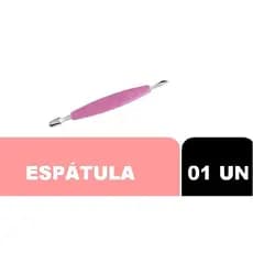Espátula Cutículas Merheje Basic Aço Esterilizável Duas Pontas Rosa