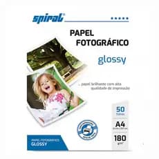 Papel Fotográfico Spiral A4 Glossy Paper 180g 50 Folhas