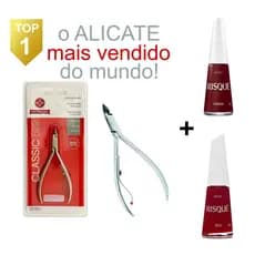 Alicates de Cutículas Mundial 522 mais Dois Esmaltes Risque