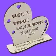 20 Lembrancinha De Casamento Personalizada Lembrança Noivado Encontro de Casais Ecc MDF Branco Porque Ele Faz