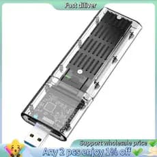 Gabinete Externo M . 2 NGFF SATA SSD De Alta Velocidade USB3.0 Gen1 5Gb/S Transparente Disco Rígido Caso Para PC