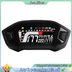 Velocímetro Digital LCD Universal Para Motocicleta , Tacômetro Com Retroiluminação De 13000RPM Cilindro 1,2,4 A