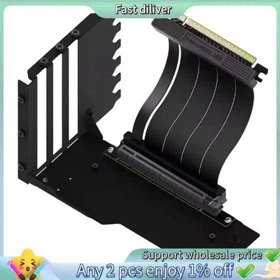 Kit De Suporte De Placa Gráfica Vertical 15cm PCI-E 4.0 X16 Riser Cabo De Vídeo GPU Preto