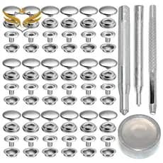 72Pcs15MM Fixador De Aço Inoxidável Botão De Pressão Snap Press Para Tela De Barco Marinho Com Conjunto De Punções Prata
