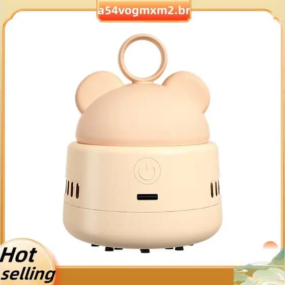 Bonito Aspirador De Pó De Mesa Mini BearHead Anel Para Limpeza De Migalhas De Poeira