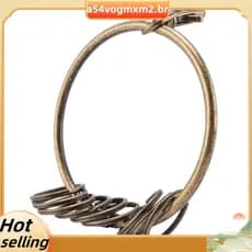 Chaveiro Prisioneiro Mosquetão Tom Bronze 10 Loops Anel 7.6cm
