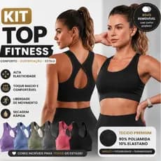 Kit 4 Top Femininos Premium com Bojo Removível Top Fitness Academia Sem Costura