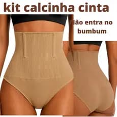 kit calcinha Cinta Modeladora Afina Cintura Alta Compressão Pós Parto não entra no bumbum uso diario