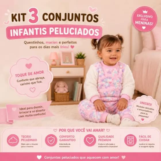 kit Pijama Bebê Fleece Infantil Soft Inverno Conjunto Quentinho Menino Menina 6 Meses a 24 meses