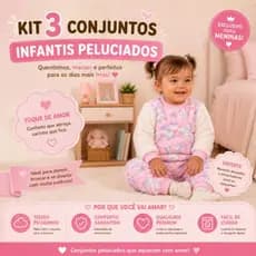 kit Pijama Bebê Fleece Infantil Soft Inverno Conjunto Quentinho Menino Menina 6 Meses a 24 meses
