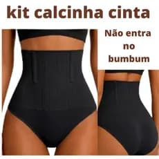 Kit Calcinhas Cinta Modeladora Compressão Cós Alto Redutora de Medidas não entra no bumbum