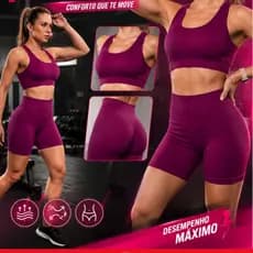 Conjunto Fitness Feminino Top +  Short Zero Transparência Alta Compressão Cintura Alta Academia