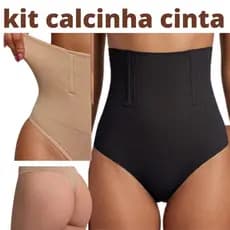kit 2 ou 1 Calcinha Cinta Modeladora Cintura Alta Afina a Cintura Pós Parto Confortável fio dental