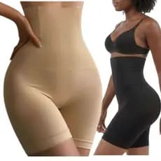 kit 2 ou 1 cinta modeladora bermuda de alta compressão com barbatanas que não enrola