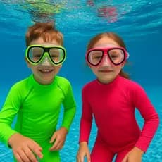 OCULOS DE MERGULHO COM SNORKEL DOBRAVEL INFANTIL COLORIDO