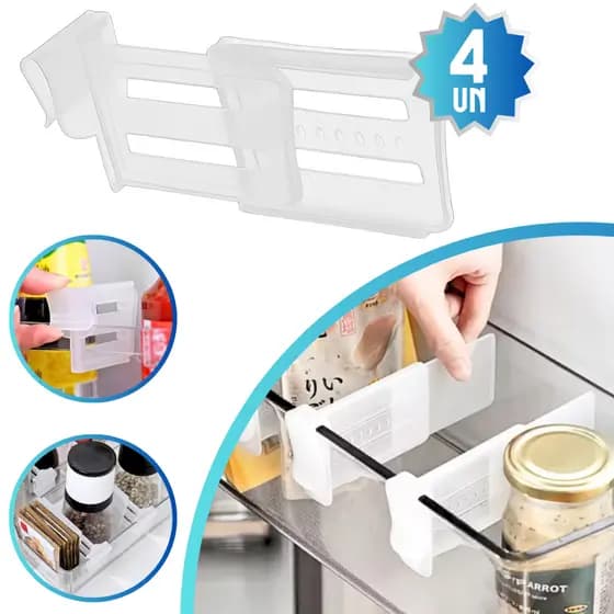 Kit 4 Divisórias De Geladeira Organizador Gaveta Multiuso