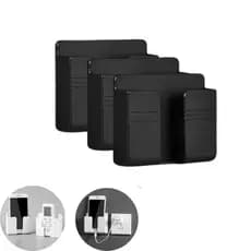 3 Suporte De Parede Para Celular Controle Plástico Preto