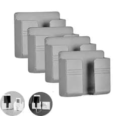 Kit 4 Suporte De Celular Parede Para Carregar Multiuso Cinza