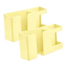 2 Suporte De Celular Duplo dois em um Multiuso Parede Amarelo Manteiga