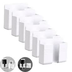 6 Suporte De Parede Para Celular Controle Plástico Branco