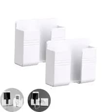 Kit 2 Suporte multiuso De Parede Para Celular Controle Plástico Branco