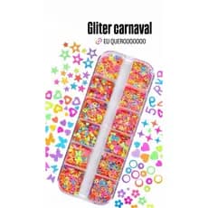 Glitter carnaval nails unha