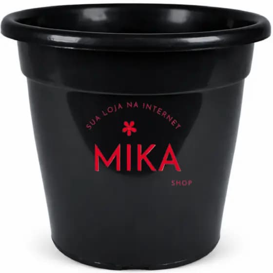 Kit até 5 Vasos Redondos Grande Preto 12  Litros Horta Planta Casa Jardim 2/3/4/5