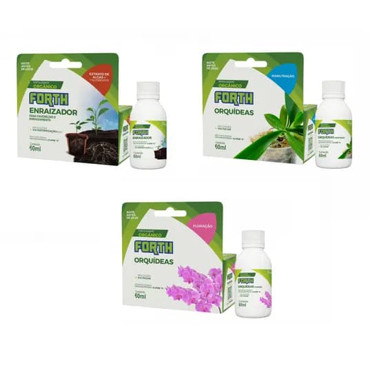 Kit Forth Orquídeas Enraizador + Floração + Manutenção - (60 ml)