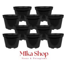Kit 100 Vasos Plásticos Pote 11 de 430ml Preto Para Suculentas, Violetas, Cactos, Mudas e Artesanato