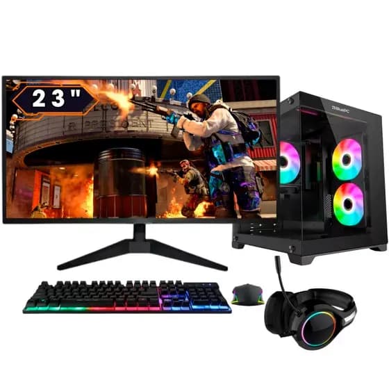 PC Gamer  BluePC FIRE Ryzen 5 5600GT, 16GB, Radeon VEGA, SSD 256GB, 500W, Monitor 23"  - PG2E-1050FI