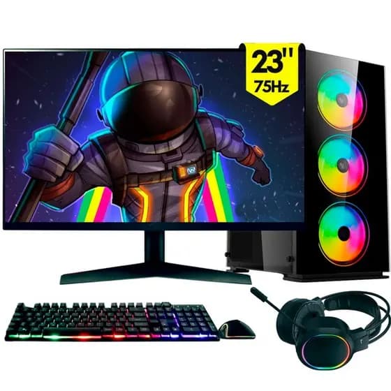 Computador Gamer completo 2Eletro RGB, Intel Core i7, 16GB, SSD 512GB, Monitor 23"- PG2E-1022RG