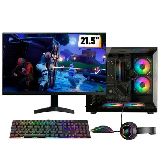 PC Gamer BluePC Lumini Ryzen 5 5600GT, 32GB, Radeon, SSD 512GB, Monitor 21.5", 5 fans - PGBP-LUM114