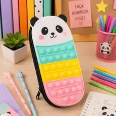 Estojo Escolar Divertido Infantil Animais Coloridos Material Escolar Organizador Criativo