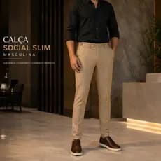Calça Alfaiataria Masculina Slim Social Esporte Fino Com Fivela e Sem Fivela Premium