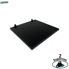 Prateleira Preta 30X30 Com Suporte Flutuante Mdf  Organizadora Decoração Cozinha Quarto Banheiro