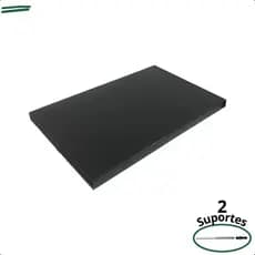 Kit Prateleira Preta 30X20 Com Suporte Flutuante Mdf Organizadora Decoração Cozinha Quarto Banheiro