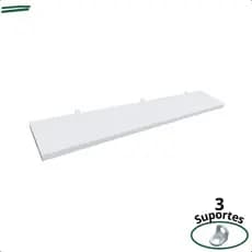 1 Prateleira Branca 60X10 Com Suporte Flutuante Mdf  Organizadora Decoração Cozinha Quarto Banheiro