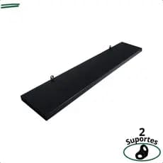 1 Prateleira Preta 50X10 Com Suporte Flutuante Mdf  Organizadora Decoração Cozinha Quarto Banheiro