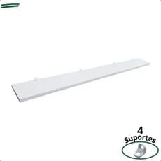 Prateleiras Branca 100X10 Com Suporte Flutuante Mdf  Organizadora Decoração Cozinha Quarto Banheiro