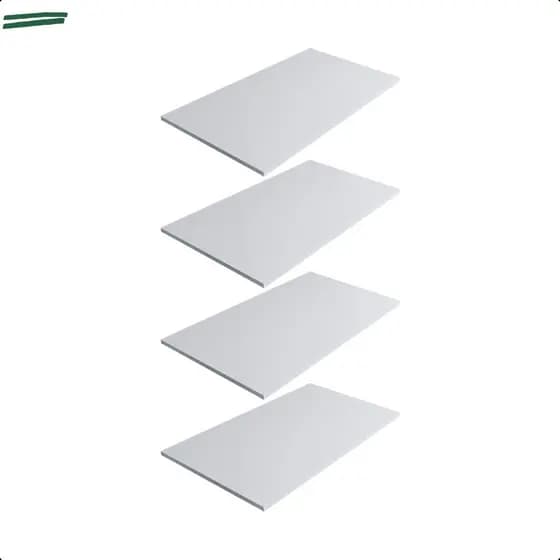 Kit 4 Prateleira Branca 60X40 Tampo Tabua Mdf  Organizadora Decoração Cozinha Quarto Banheiro Sala