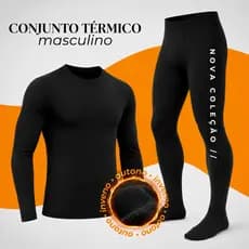 Conjunto Térmico Segunda Pele Masculino Flanelado Frio INTENSO Proteção UV +50 Calça Flanela Blusa Inverno