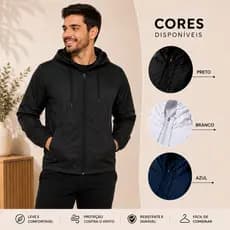 Jaqueta Corta Vento Masculina com Capuz Casaco Corrida Fitness Academia Super Leve Moda Inverno