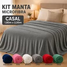 Kit 2 Cobertor Casal Manta Microfibra Hipoalergênico Soft Quentinho Frio Inverno
