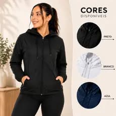 Jaqueta Corta Vento Feminina Com Capuz Casaco Leve Esportivo Academia Caminhada Corrida Fitness