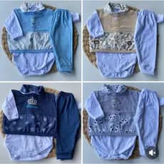 Conjunto Pagão Masculino 3 peças Roupa de Bebê 100% Algodão