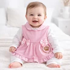 Conjunto Pagão Feminino 3 peças Roupa de Bebê 100% Algodão