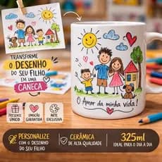 Caneca com Desenho do Filho | Transforme o Desenho Infantil em Caneca Personalizada
