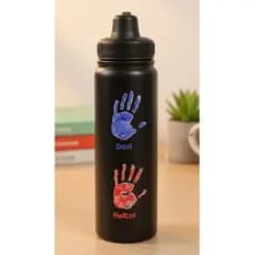 Garrafa (Squeeze)Térmica Água Personalizada Com Nome 800ml Squeeze Preta