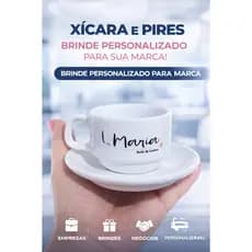 Xícara de Café com Pires 75ml Personalizada | Logo, Foto, Frase | Cantinho do Café  | Casamento | Lembrancinha